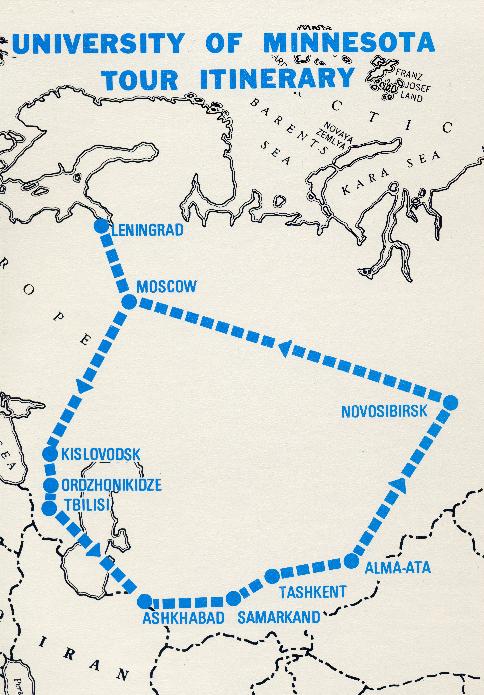 University of Minnesota Tour Itinerary Map